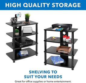 img 2 attached to 📺 Mount-It! Media Stand: Ultimate Entertainment Center with 4 Shelves in Black