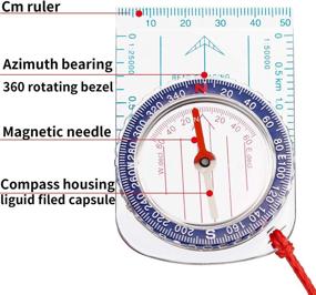 img 1 attached to 🧭 Комплект водонепроницаемых компасов BBTO 9 штук для ориентирования, походов, путешествий с рюкзаком, кемпинга, чтения карт - подходит для мальчиков-скаутов и женщин.