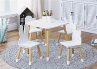 🪑 utex kids table and chairs set for girls and boys, white - 5 piece kiddy table and chair set, toddler furniture logo