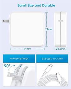 img 1 attached to 💡 SiliconV 61W USB C Power Adapter for MacBook Pro Charger - Compatible with MacBook Pro 13 15 16 inch 2020 2019 2018, New Air 13 inch - Works with 61W 30W - Includes 6.6ft USB-C to USB-C Charge Cable