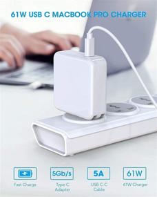 img 2 attached to 💡 SiliconV 61W USB C Power Adapter for MacBook Pro Charger - Compatible with MacBook Pro 13 15 16 inch 2020 2019 2018, New Air 13 inch - Works with 61W 30W - Includes 6.6ft USB-C to USB-C Charge Cable