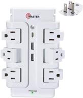 ⚡️ wall mounted surge protector power strip with 6 outlets, rotating design - cfmaster multi sockets, 15a 1875w, 540j, 3usb (2a1c), 4.8a for home office hotel travel (6 outlet 2 usb+type c) logo