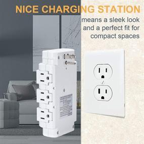 img 1 attached to ⚡️ Wall Mounted Surge Protector Power Strip with 6 Outlets, Rotating Design - CFMASTER Multi Sockets, 15A 1875W, 540J, 3USB (2A1C), 4.8A for Home Office Hotel Travel (6 Outlet 2 USB+Type C)