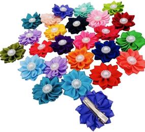 img 2 attached to 50PCS/25Pairs Small Dog Hair Bows with Fake Pearls and Dog Hair Flowers in 25 Colors – Grooming Accessories for Medium Dogs, Puppies, and Other Small Animals