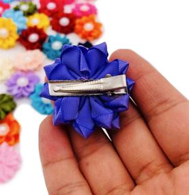 img 1 attached to 50PCS/25Pairs Small Dog Hair Bows with Fake Pearls and Dog Hair Flowers in 25 Colors – Grooming Accessories for Medium Dogs, Puppies, and Other Small Animals