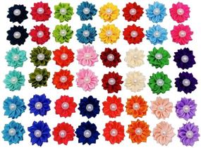 img 4 attached to 50PCS/25Pairs Small Dog Hair Bows with Fake Pearls and Dog Hair Flowers in 25 Colors – Grooming Accessories for Medium Dogs, Puppies, and Other Small Animals
