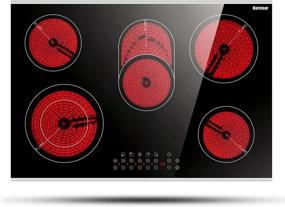 img 4 attached to Karinear 8400W 30 Inch Electric Cooktop - 5 Burners Ceramic Cooktop, Drop-in Electric Radiant Cooktop with Metal Frame, Child Lock, Timer - 220-240V, Hard Wire Installation (No Plug)