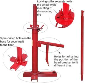 img 1 attached to 🔧 HTTMT Portable Tire Changer Machine for Cars, Trucks, and Motorcycles - Manual Bead Breaker, Weights Remover, Lift Stands - Easy to Use [P/N: US-ET-TOOL004-RED1]