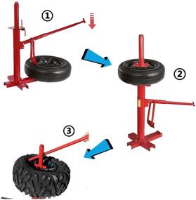 img 2 attached to 🔧 HTTMT Portable Tire Changer Machine for Cars, Trucks, and Motorcycles - Manual Bead Breaker, Weights Remover, Lift Stands - Easy to Use [P/N: US-ET-TOOL004-RED1]