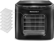 🍎 elite gourmet food dehydrator: adjustable temperature control for jerky, herbs, fruits, veggies, and snacks - bpa-free stainless steel with 6 trays логотип