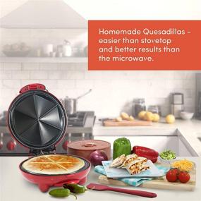 img 2 attached to 🌮 Elite Gourmet Mexican Taco Tuesday Quesadilla Maker: Easy-Slice 6-Wedge, Grilled Cheese & More – 8 Inch, Red!