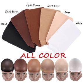 img 2 attached to 🎀 Premium White Nylon Wig Caps for Lace Front Wigs - Stretchy Stocking Wig Caps (6 Pack, 12 pcs) for Women