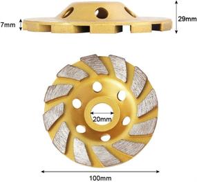 img 3 attached to 🟨 SogYupk 4-Inch Concrete Turbo Diamond Grinding Cup Wheel for Angle Grinder - 12 Segments, Heavy Duty, Yellow