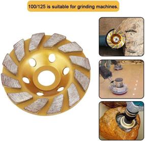 img 1 attached to 🟨 SogYupk 4-Inch Concrete Turbo Diamond Grinding Cup Wheel for Angle Grinder - 12 Segments, Heavy Duty, Yellow