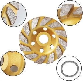 img 2 attached to 🟨 SogYupk 4-Inch Concrete Turbo Diamond Grinding Cup Wheel for Angle Grinder - 12 Segments, Heavy Duty, Yellow