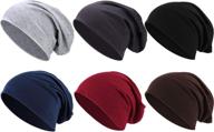 🎩 outus 6-piece thin knit slouchy beanies cap chemo sleep cap dwarf hat for women and men logo