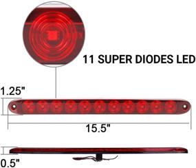 img 3 attached to 🚦 High-Visibility 2PCS Red LED Trailer Light Bar - 15" Waterproof Brake, Turn Signals, and Tail Lights - DOT Certified for Safety