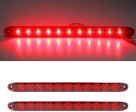 🚦 high-visibility 2pcs red led trailer light bar - 15" waterproof brake, turn signals, and tail lights - dot certified for safety logo