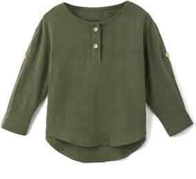 img 4 attached to 👚 Curipeer Sleeve Toddler Buttons Shirt - Girls' Clothing Tops, Tees & Blouses