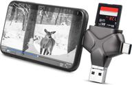 📸 metallic gray trail camera viewer for iphone, ipad, android - sd card reader & memory card adapter; supports sd, micro sd tf; photo & video viewer for wildlife scouting game camera logo