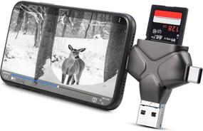 img 4 attached to 📸 Metallic Gray Trail Camera Viewer for iPhone, iPad, Android - SD Card Reader & Memory Card Adapter; Supports SD, Micro SD TF; Photo & Video Viewer for Wildlife Scouting Game Camera