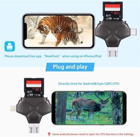 img 2 attached to 📸 Metallic Gray Trail Camera Viewer for iPhone, iPad, Android - SD Card Reader & Memory Card Adapter; Supports SD, Micro SD TF; Photo & Video Viewer for Wildlife Scouting Game Camera