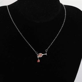 img 1 attached to 🍷 AKTAP Wine Necklace - Love Wine, Cheers - Red Enamel Heart Pendant Jewelry Gift for Wine Enthusiasts