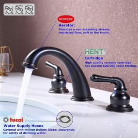 img 2 attached to 🚰 RKF WF014ORB Widespread Handle Bathroom Faucet 8