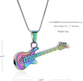 img 3 attached to 🎸 Melody of Remembrance: Musical Instrument Cremation Necklace for Women & Men – Guitar Urn Necklace for Ashes