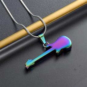 img 1 attached to 🎸 Melody of Remembrance: Musical Instrument Cremation Necklace for Women & Men – Guitar Urn Necklace for Ashes