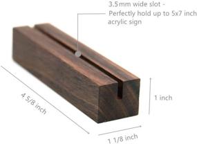 img 1 attached to 📔 UNIQOOO 5x7 Clear Acrylic Sheets with Rustic Walnut Wood Stand Holder - Ideal for Table Numbers, Christmas Party Signs, Wedding Signs, Cards and Gift Signs, Hand-Lettering Quotes - Pack of 12