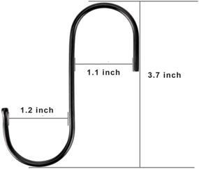 img 3 attached to 🔗 30 Pack Black S Hooks: Heavy Duty Steel Hanger Hooks for Kitchen, Closet, and Plants