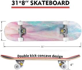 img 3 attached to 🛹 Experience Thrilling Rides: Classic Concave Skateboard Canadian Mountain Longboard Maple Deck for Extreme Sports and Double Kick Tricks - Perfect for Beginners and Professionals