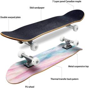 img 2 attached to 🛹 Experience Thrilling Rides: Classic Concave Skateboard Canadian Mountain Longboard Maple Deck for Extreme Sports and Double Kick Tricks - Perfect for Beginners and Professionals