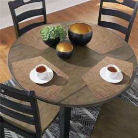 img 2 attached to 🍽️ Set of 4 Heat Resistant Round Table Mats - SHACOS Bamboo Tan Wedge Placemats for Round Table - Wipe Clean