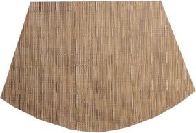 img 1 attached to 🍽️ Set of 4 Heat Resistant Round Table Mats - SHACOS Bamboo Tan Wedge Placemats for Round Table - Wipe Clean