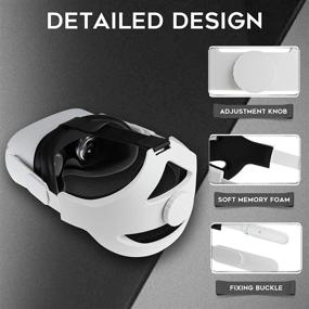 img 2 attached to Seltureone Oculus Quest 2 Head Strap Replacement - Adjustable Comfortable Head Cushion Strap to Reduce Pressure on Quest 2 Headset Elite Strap - White