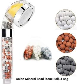 img 2 attached to Black Replacement Anion Mineral Beads Stones Balls for Water Purification - High Pressure Handheld Showerhead Compatible - Cold Shower Head with 7-8mm Diameter