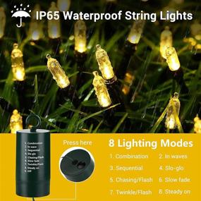 img 2 attached to Warm White Christmas Lights 100 LED 33ft Battery Operated String Lights Waterproof with 8 Modes, Auto Timer for Party, Xmas Decorations, Outdoor & Indoor Decor