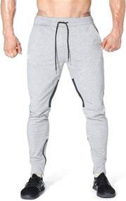 img 2 attached to BROKIG Mens Thigh Mesh Jogger Pants: Casual Slim Fit Sweatpants with Zipper Pocket for Gym & Bodybuilding Workouts