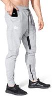 brokig mens thigh mesh jogger pants: casual slim fit sweatpants with zipper pocket for gym & bodybuilding workouts logo