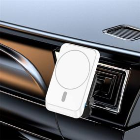 img 3 attached to 🔌 15W Magnetic Wireless Car Charger for Mag-Safe Case/iPhone 12/12 Pro/12 Pro Max/12 Mini with QC3.0 Adapter - Qi Fast Charging Car Phone Mount, Air Vent Phone Holder (White)