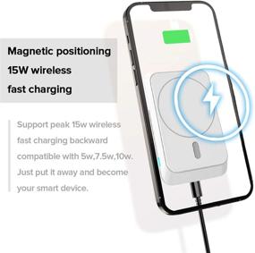 img 2 attached to 🔌 15W Magnetic Wireless Car Charger for Mag-Safe Case/iPhone 12/12 Pro/12 Pro Max/12 Mini with QC3.0 Adapter - Qi Fast Charging Car Phone Mount, Air Vent Phone Holder (White)