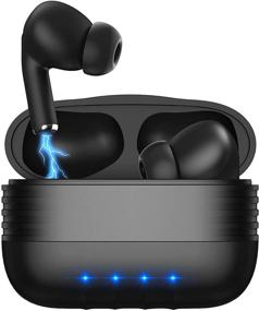 img 4 attached to 🎧 Hi-Fi Stereo True Wireless Earbuds Bluetooth 5.0 with 16H Music Time - Lightweight, Portable & Hands-Free Headset for iPhone Android (Black)