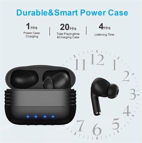 img 2 attached to 🎧 Беспроводные наушники Hi-Fi Stereo True Wireless Bluetooth 5.0 c 16 часами воспроизведения музыки - легкие, портативные и с функцией hands-free для iPhone и Android (черные)