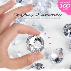 img 2 attached to 💎 Большие прозрачные кристаллы алмазов, 30 мм YGDZ акриловые алмазы для свадебной вечеринки, украшения мальчика, наполнители вазы для душа невесты, распределите по столу - 1,5 фунта.
