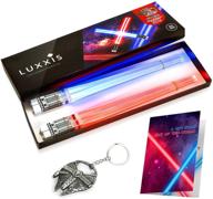 🥢 star wars themed light-up led chopsticks: fun gift set for party - red and blue 2 pair set logo