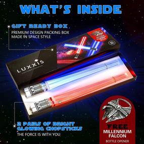 img 2 attached to 🥢 Star Wars Themed Light-Up LED Chopsticks: Fun Gift Set for Party - Red and Blue 2 Pair Set