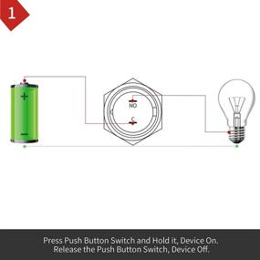 img 1 attached to APIELE 16Mm Momentary Push Button Switch High Round Cap Waterproof Aluminum Shell High Flush Screw Terminals 250V AC 5A 12V 36V DC 2A 1NO SPST (Yellow)