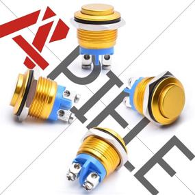 img 2 attached to APIELE 16Mm Momentary Push Button Switch High Round Cap Waterproof Aluminum Shell High Flush Screw Terminals 250V AC 5A 12V 36V DC 2A 1NO SPST (Yellow)